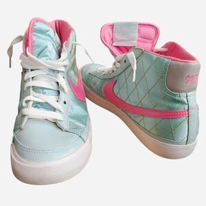 Vtg 2010 Nike Blazer High Premium Quilted Aqua Pink Men's 11 Rare Vera Bradley